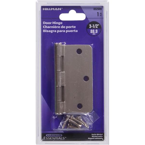 Part 852689 3-1/2  Satin Nickel Rc Hinge, by Hillman, Single Item, Great Value,