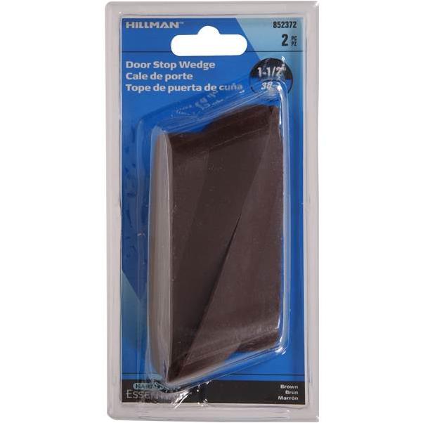 5" Door Stop Wedge - Brown 2Pk Hillman Doorstops 852372 008236931976