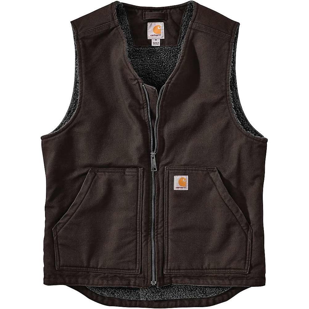 Carhartt Men's Washed Duck Sherpa-Lined Vest - Medium Regular - Dark Brown  | Waterbury True Value