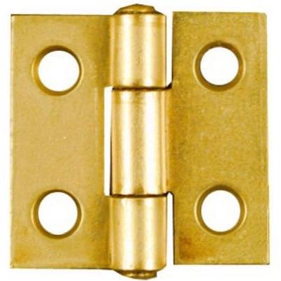 2-Pk., 1 x 1-In. Dull Brass Narrow Hinges | Boulevard Hardware