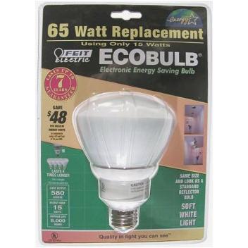 Feit 4 Pack 15w/65w Replacement CFL 8,000 hr Long Lasting Light Bulbs R30 750 L 