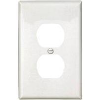 Wall Cover Plate, 1 Gang GFCI, White Plastic, 1 Pack. In Stock