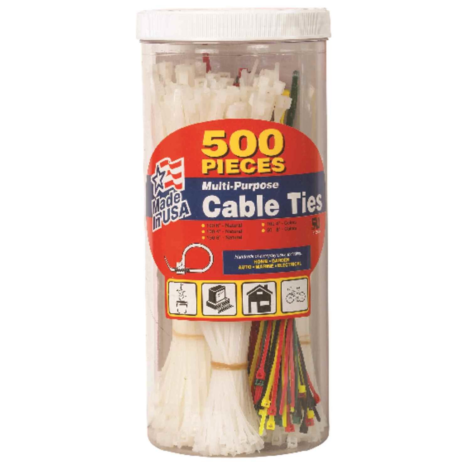 L Assorted  Cable Tie  500 pk Gardner Bender  4-8 in 