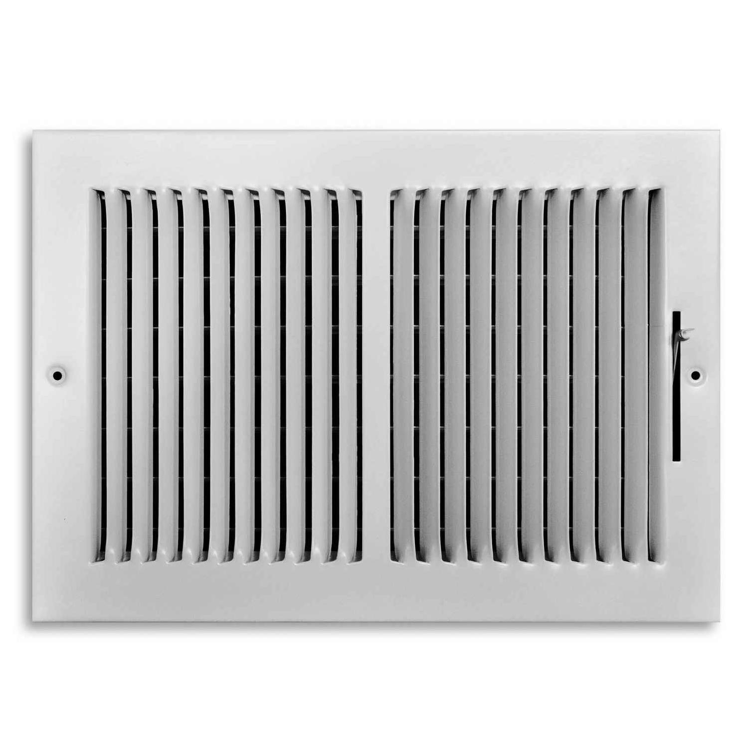 EMERY JENSEN DISTRIBUTION Tru Aire 8 in. H x 1-11/16 in. D 2-Way Powder  Coat White Steel Wall/Ceiling Register | Celebration Hardware