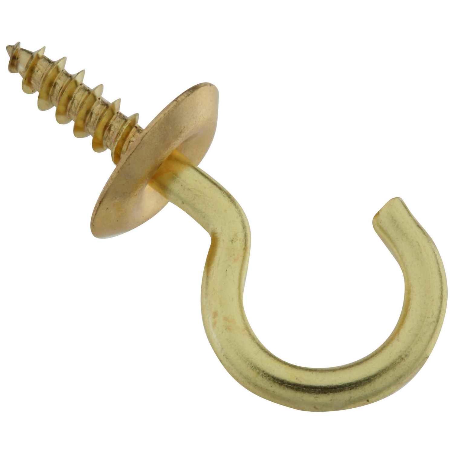 National Hardware Small Solid Brass 3/4 in. L Hook 5 pk