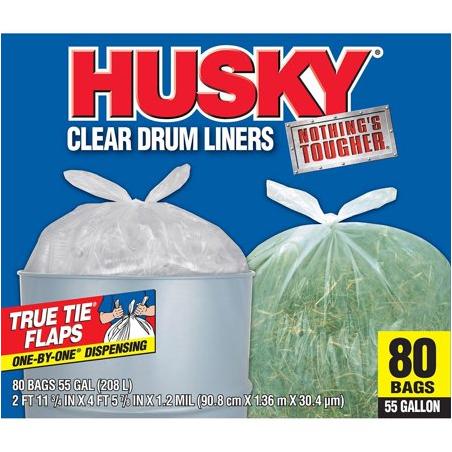 Husky Trash Bags, Drawstring, 30 Gallons - 80 bags