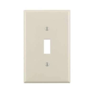 Leviton 1-Gang Thermoplastic Nylon Mid-Way Toggle Switch Wall Plate, Light Almond