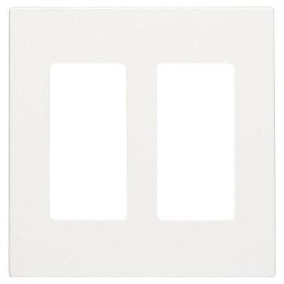 Leviton Decora Plus 2-Gang Poly Carbonate Screwless Decorator Wall Plate, White