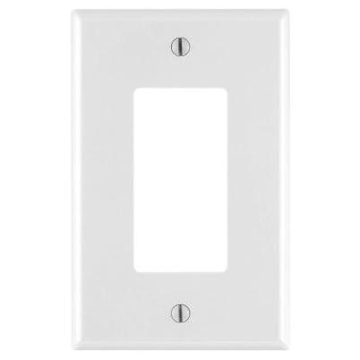 Leviton Decora 1-Gang Thermoplastic Nylon Mid-Way Rocker Wall Plate, White