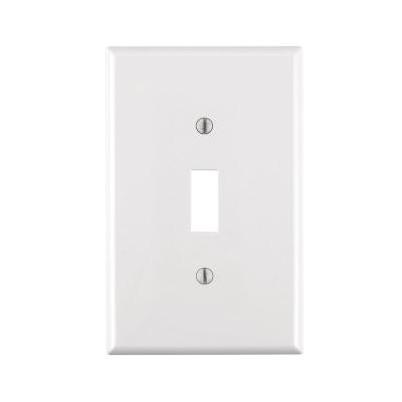 Leviton 1-Gang Thermoplastic Nylon Mid-Way Toggle Switch Wall Plate, White