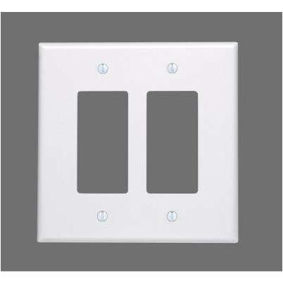 Leviton Decora 2-Gang Plastic Oversized Rocker Decorator Wall Plate, Ivory