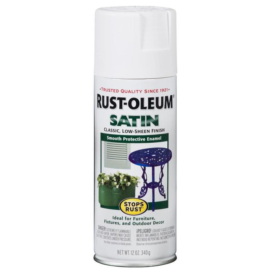 Rust-Oleum Stops Rust Satin White Spray Paint 12 oz.