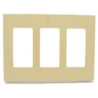 3-Gang Decora Screwless Wall Plate, Ivory