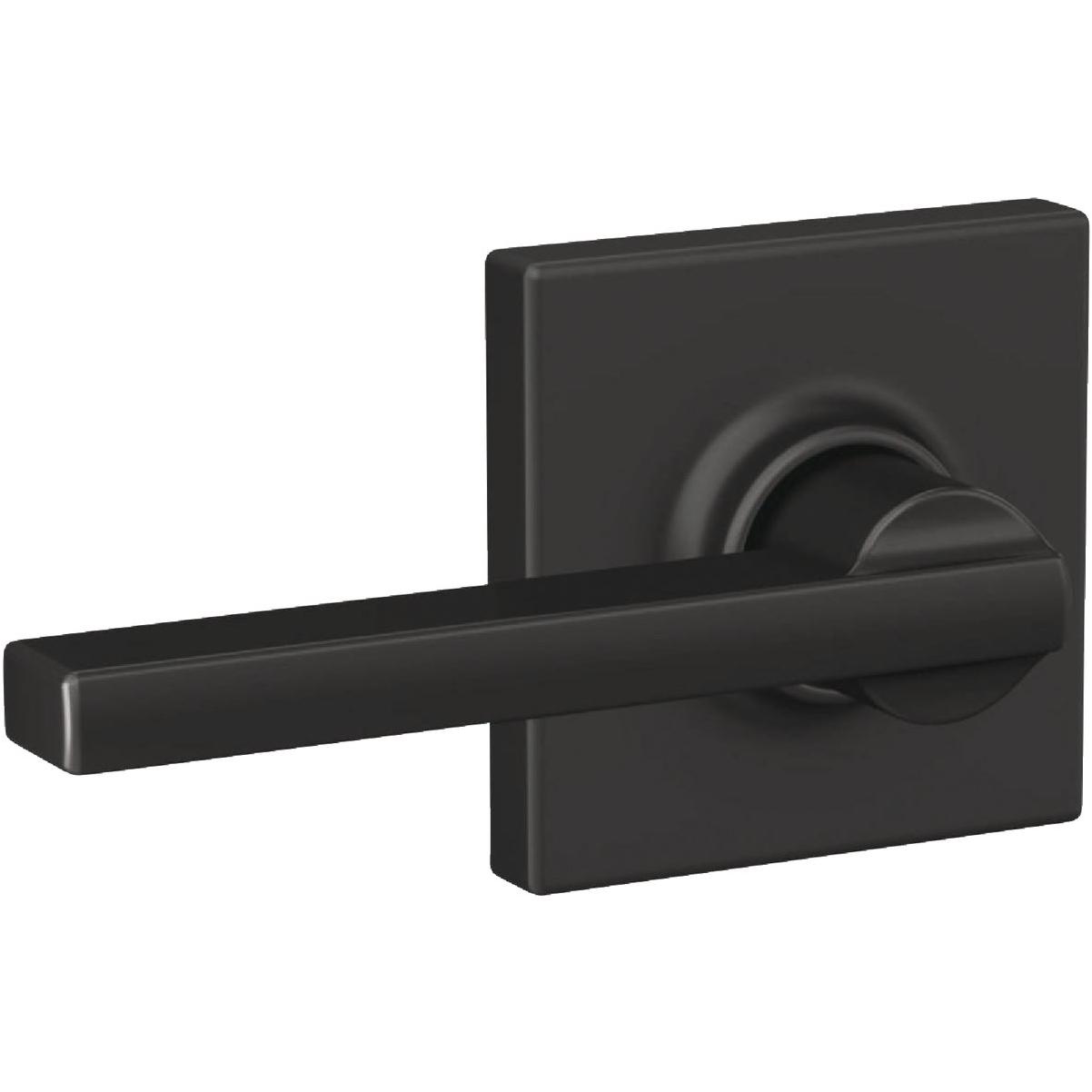 Schlage F Series Latitude Lever with Collins Trim Matte Black Hall