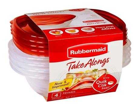 Rubbermaid TakeAlongs 2.9 C. Clear Rectangle Food Storage Container with Lids (4-Pack)
