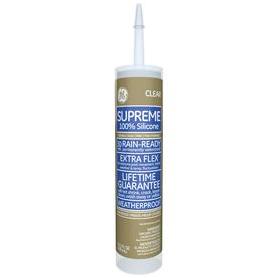 GE Supreme Silicone Window & Door Sealant, Clear, 10.1  Oz. Cartridge