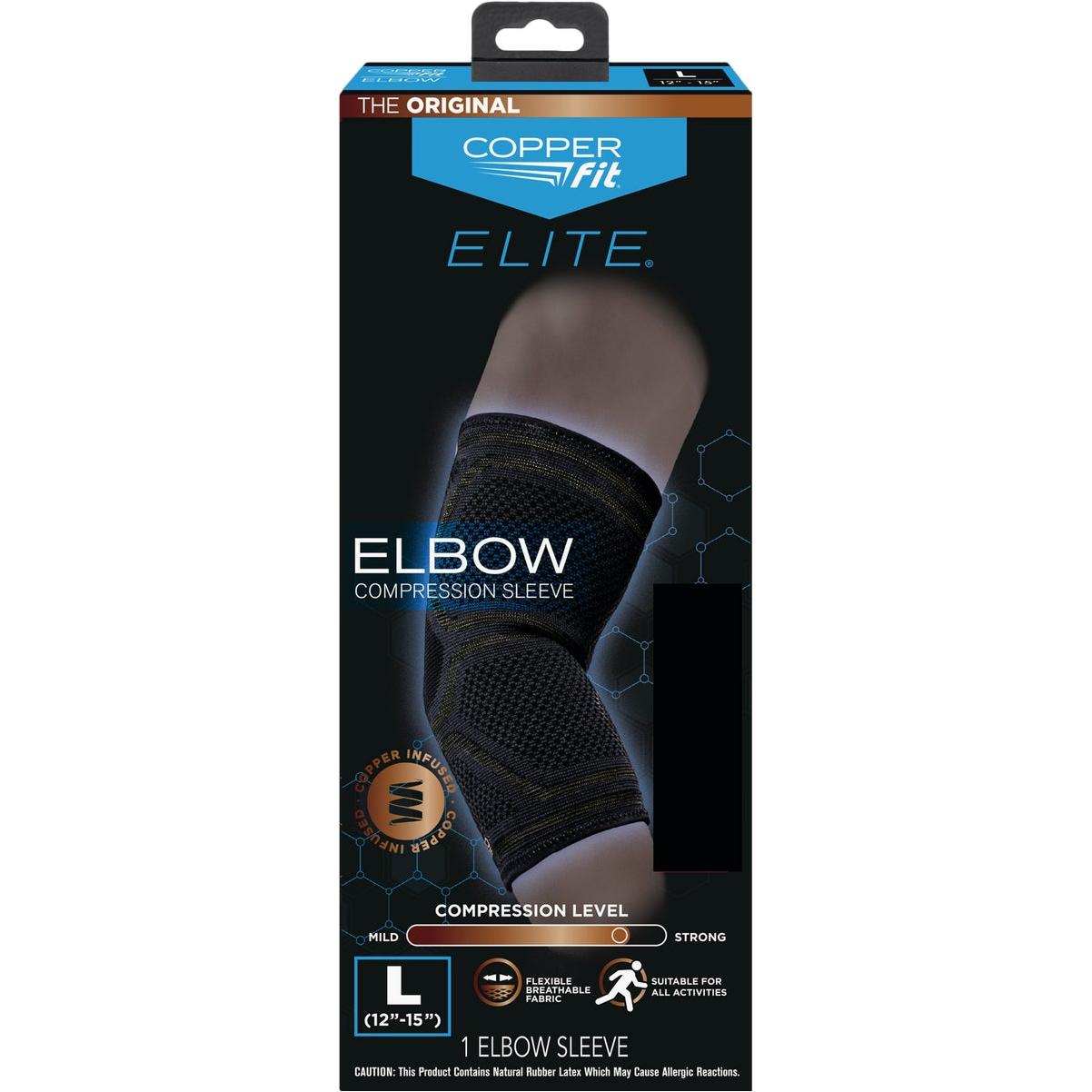 Copper Fit Elite Large Black Elbow Sleeve