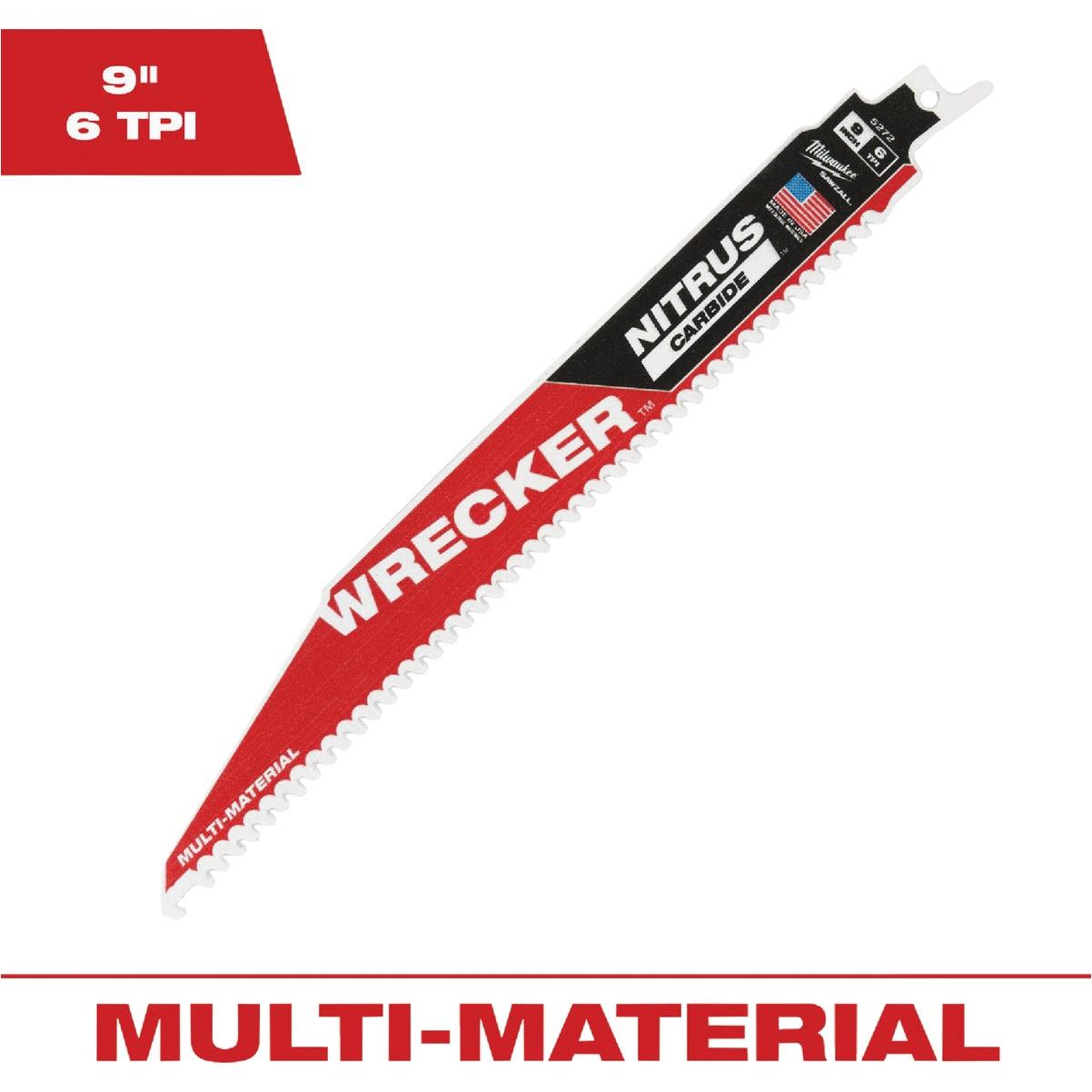 Milwaukee SAWZALL The WRECKER In. TPI Multi-Material Demolition  Reciprocating Saw Blade with Nitrus Carbide Teeth Modern Home  Hardware