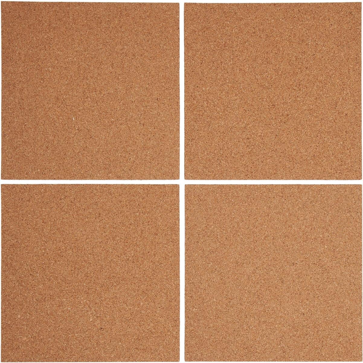 Dark Cork Squares, 12 x 12, Pack of 4