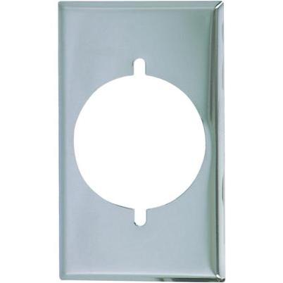 1 Gang Standard Size Power Single Outlet Plate - Chrome