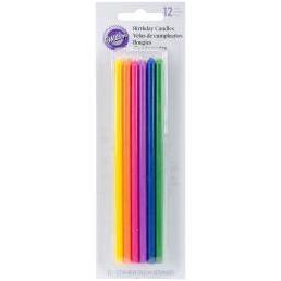 Wilton 461804 Birthday Candles 5.875 in. 12-Pkg-Multicolors