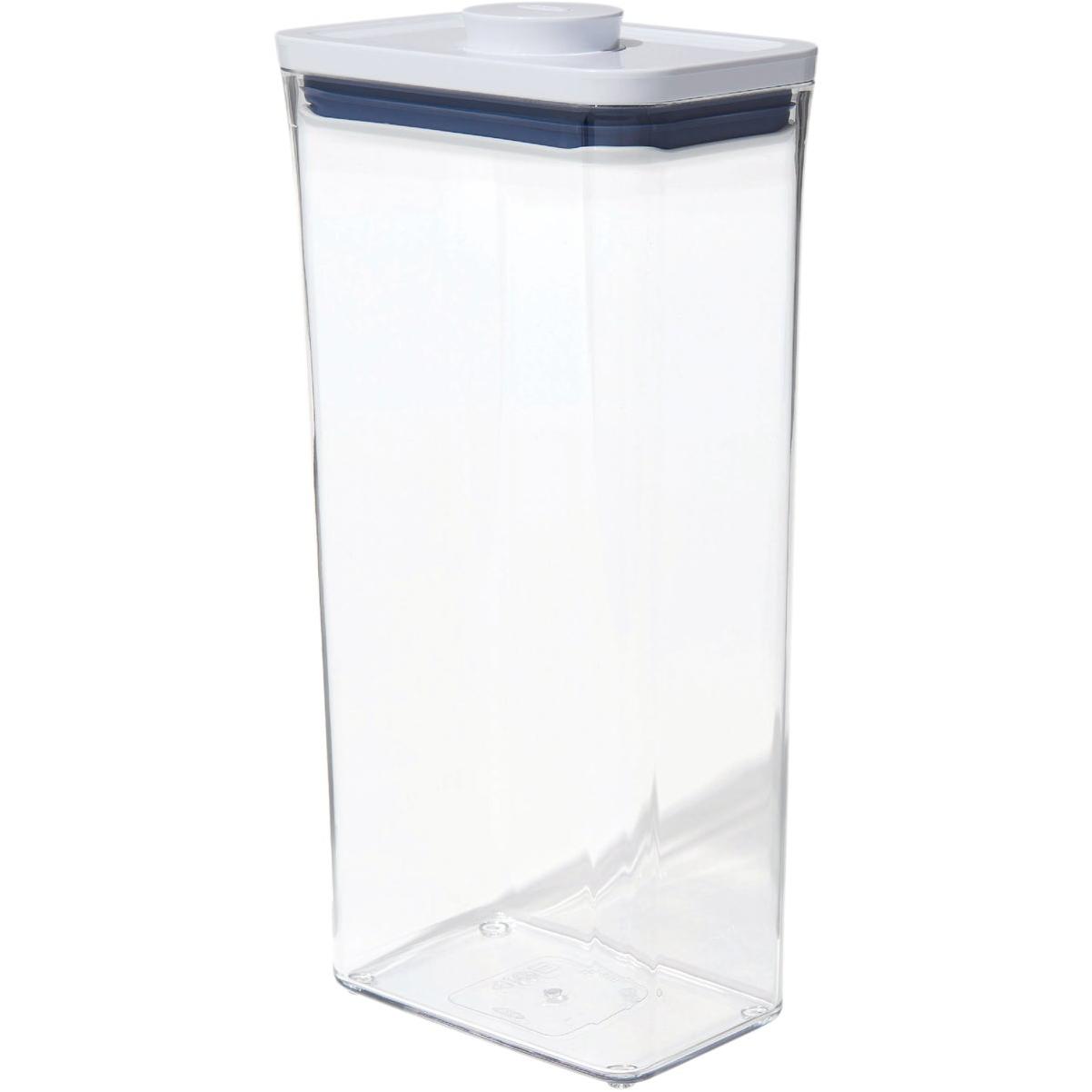 OXO Good Grips 2.5 Qt. Clear Rectangular SAN Plastic Food Storage Container  with White POP Lid