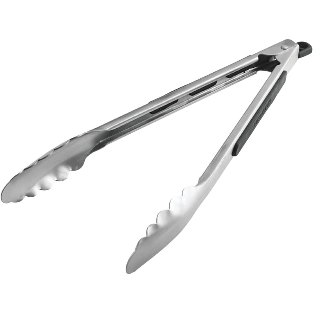 Gripper 16 Locking Stainless Tongs w/ Flat Edge Grip