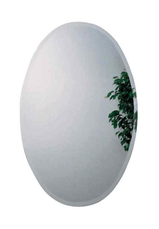 Zenith Frameless Beveled 21 In. W x 31 In. H x 4 In. D Single Mirror Surface Mount Oval Medicine Cabinet