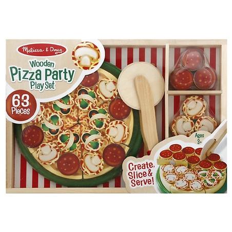 Melissa & Doug Pizza Party - Wooden Play Food Set