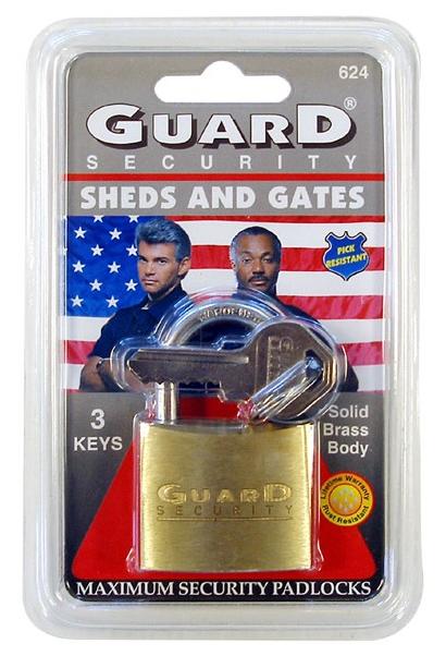 Guard Security 624 Solid Brass Padlock with 1-1/2 Standard