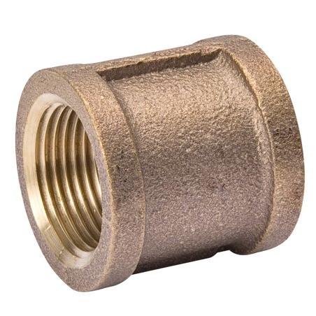 B & K Industries 454-002NL Red Brass Coupling Pipe, 0.37 in.