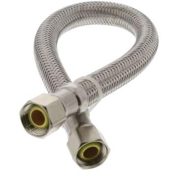 Aqua Plumb, 7717, 3/8' Compression x 3/8' Compression x 12', Stainless Steel Faucet Connector, Flex Supply