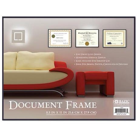 Front Loading Document Frame with Glass Cover - 8.5 x 11 Inches 