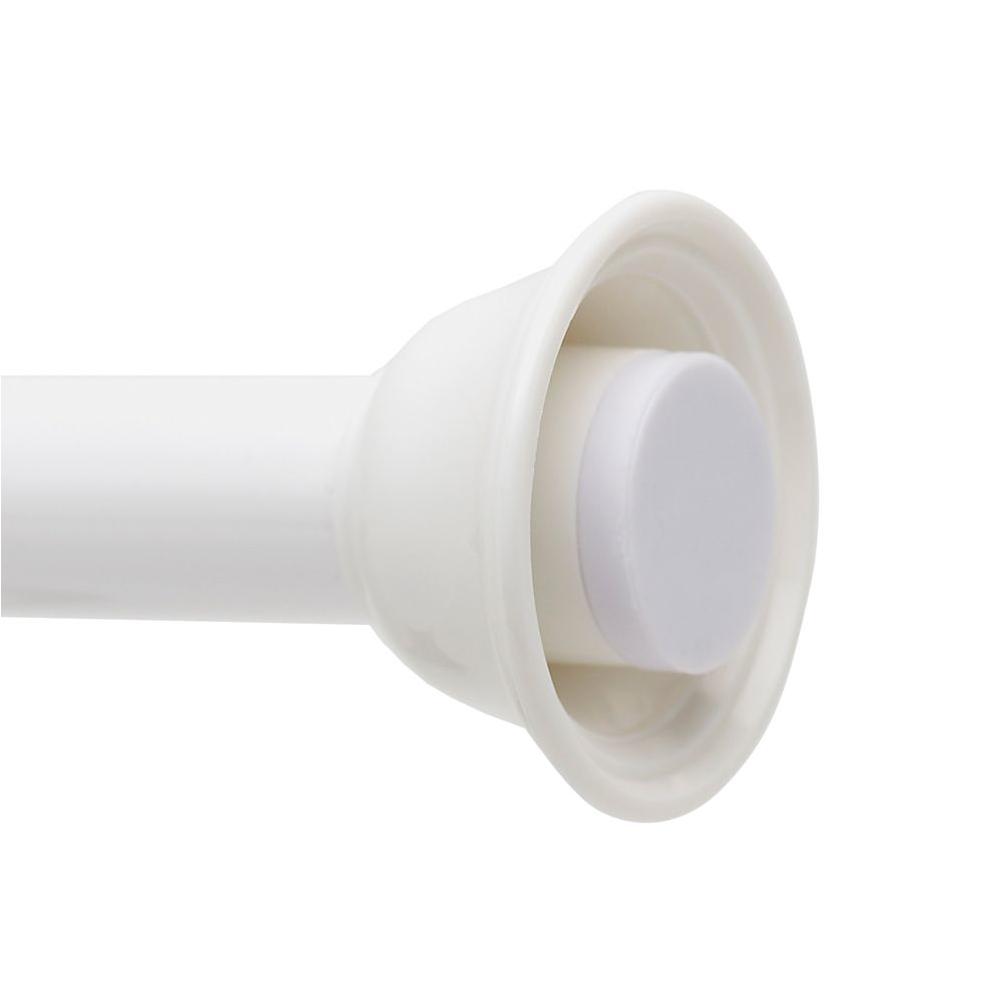 Zenna Home Straight 44 In. to 72 In. Adjustable Tension Finial Shower Rod in White