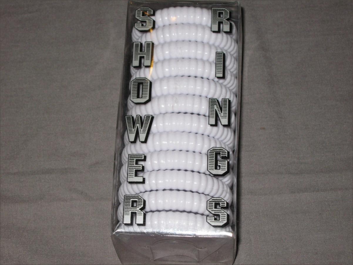 Betrhm 79 WHITE WHT Plastic Shower Curtain Hooks Rings Ribbed Bathroom - White 12 Piece