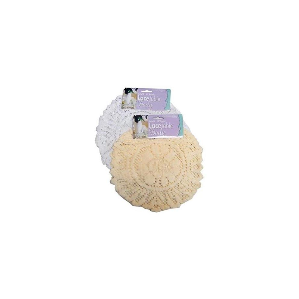 Miles Kimball White Lace Doily 10" Round Set of 3
