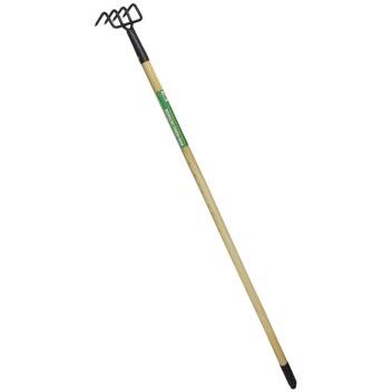 HB Smith 54 in. Wooden Handle Welded 4-Tine Cultivator