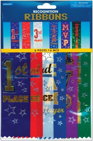 Amscan 215391 Recognition Ribbons 7-1/2X2 6/Pkg