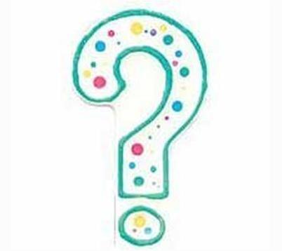 Wilton Enterprises 28119110 3 in. High Question Mark Candle Green