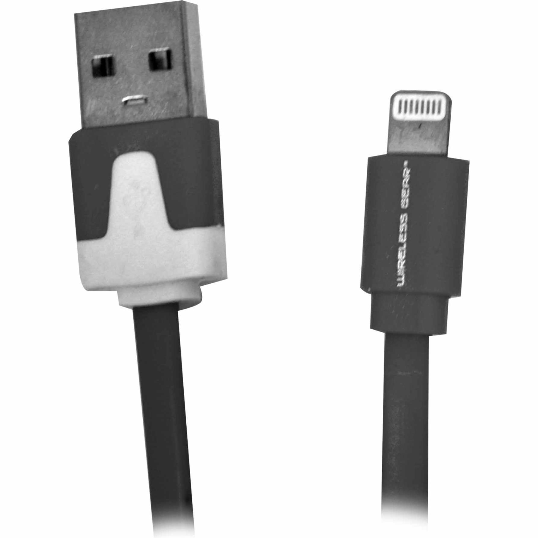 Wireless Gear Lightning Flat USB Cable for Apple Products Black - ESI CASES AND ACCESSORIES