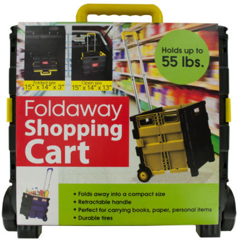 Foldaway Shopping Cart - Compact, Durable, 55 Lb Capacity, Retractable Handle