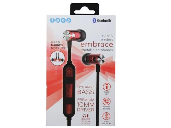 iPop Embrace Red Bluetooth Earphones with Case, Electronics