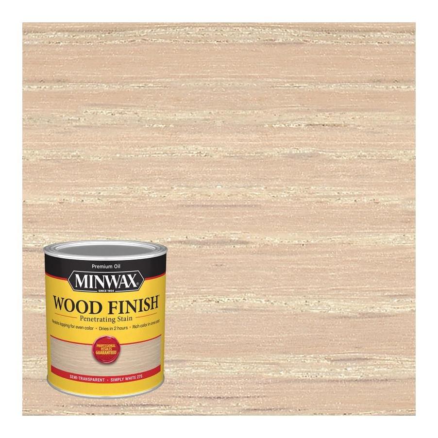 Minwax Wood Finish Semi-Transparent Simply White Oil-Based Wood Stain 1 qt