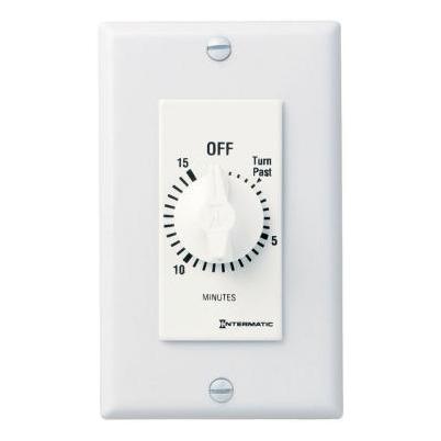 FD Decorator Series 20 Amp 15-Minute In-Wall Auto-Off Spring Wound Timer, White