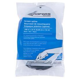 Saint-Gobain ADFORS 1/8-in x 25-ft Black Vinyl Screen Spline