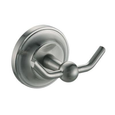 Elysium Double Robe Hook in Satin Nickel