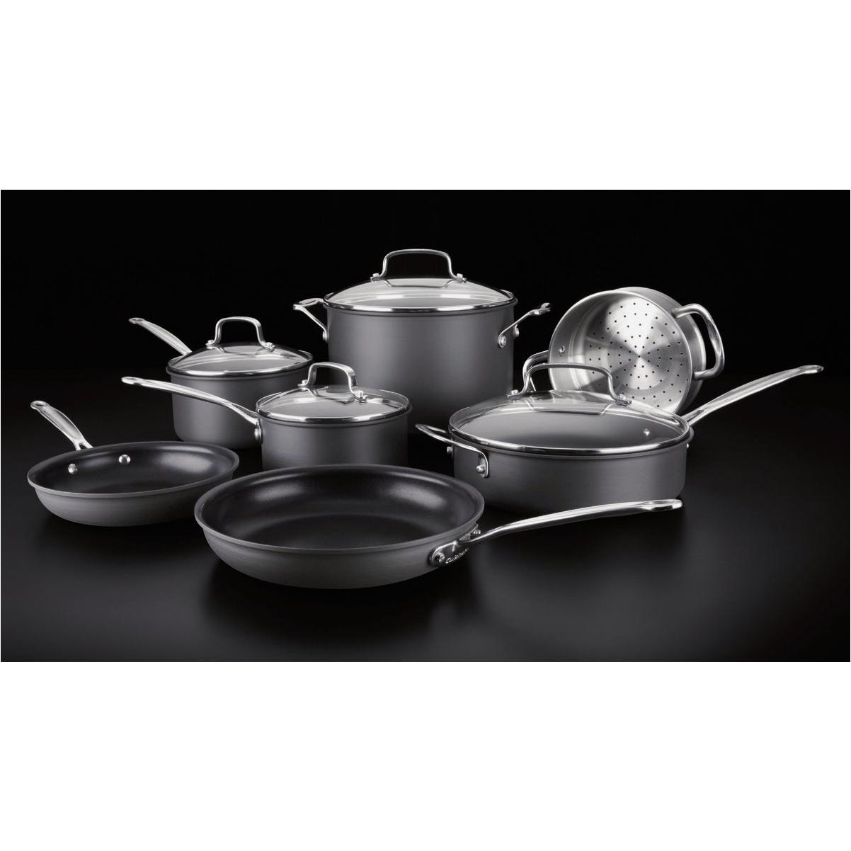 Cuisinart Chef's Classic Nonstick Hard-Anodized 11-Piece Cookware Set,Black