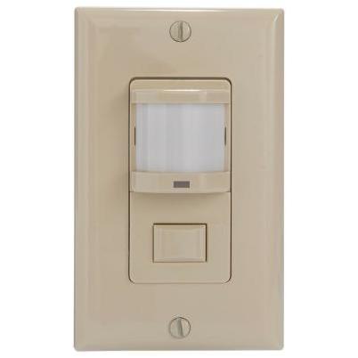 IOS Series 500-Watt PIR Vacancy/Occupancy Sensor Switch Residential In-Wall 150-Coverage Pattern, Ivory