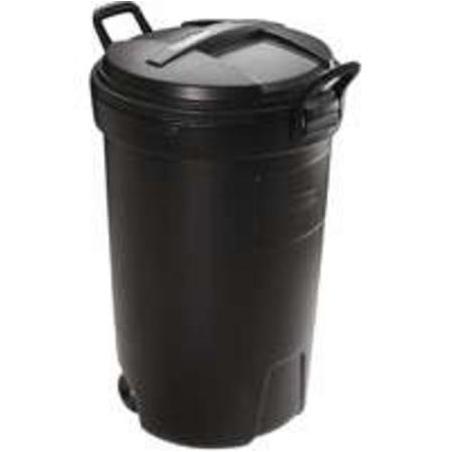 Rubbermaid Roughneck 32-Gal Easy Out Wheeled Trash Can in Black