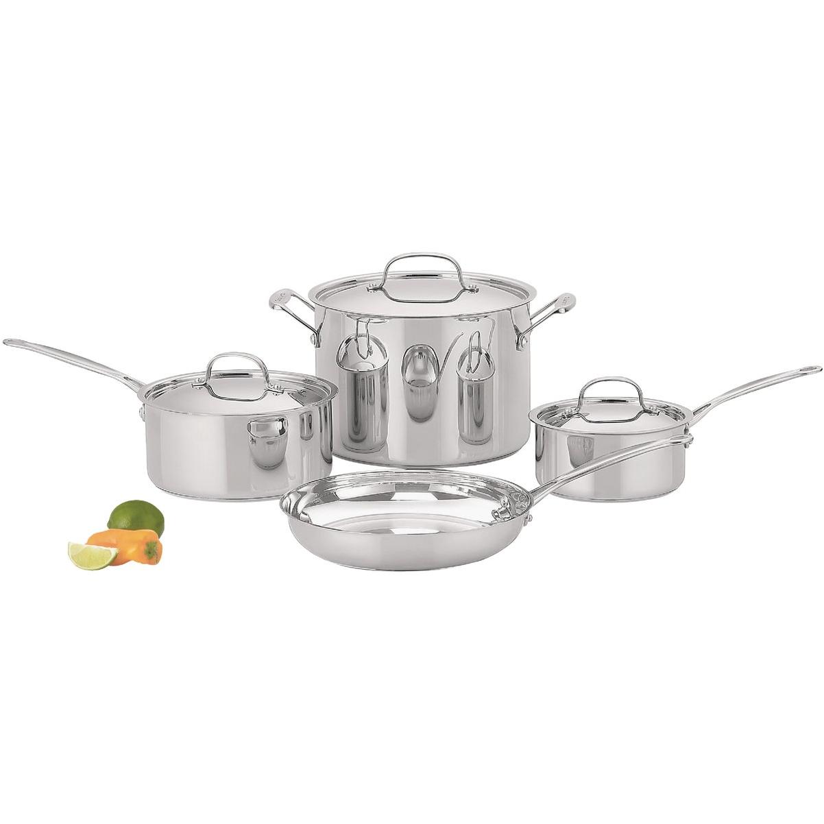 Flat saucepan stainless steel